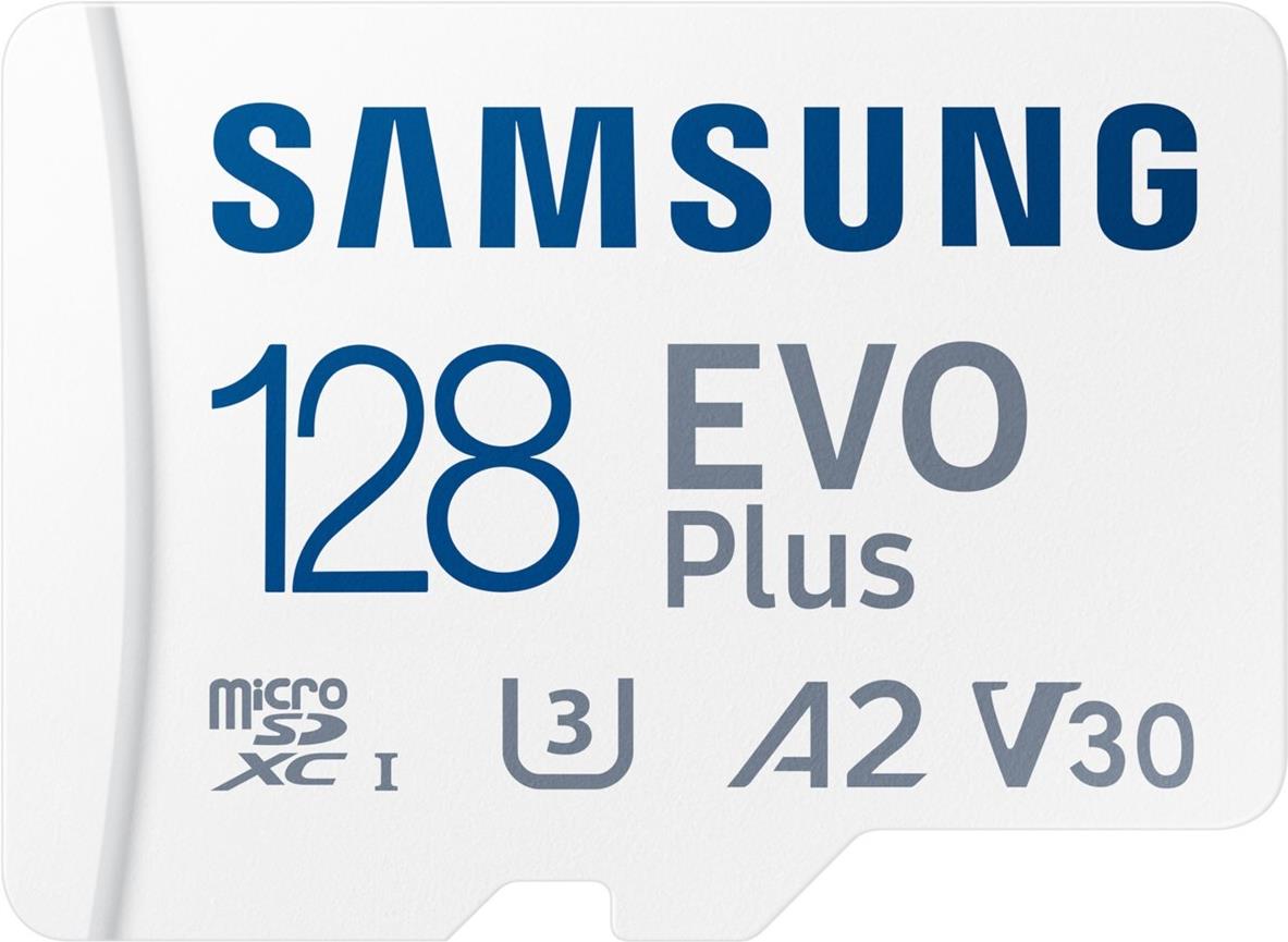 Samsung EVO PLUS microSD 128GB 2024 inkl. SD Adapter Speicherkarte UHS-I U3 Full HD & 4K UHD (MB-MC128SA/EU)
