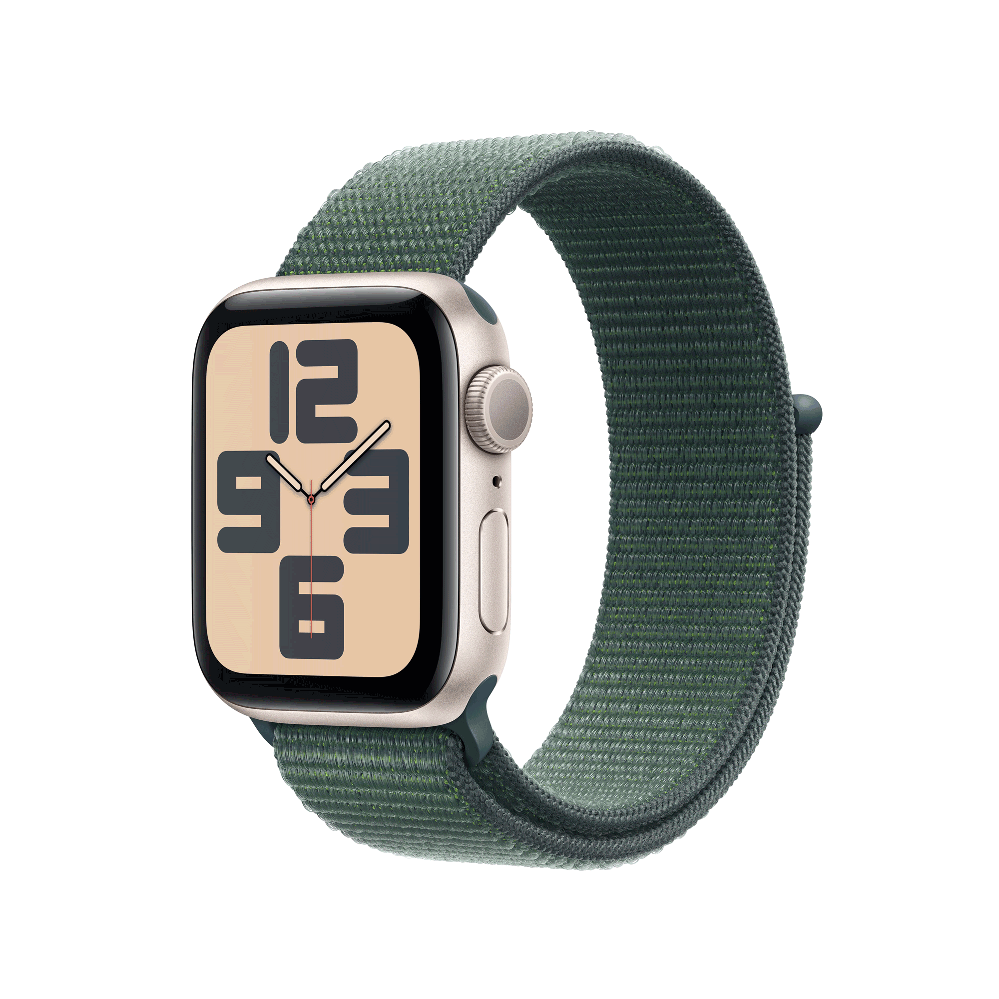 Apple Watch SE GPS 40mm Starlight Aluminium Case mit Lake Green Sport Band (MXEH3QF/A)