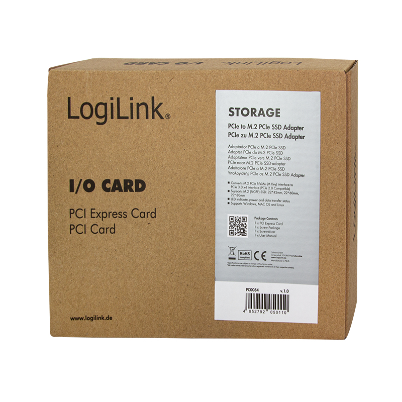 LogiLink PC0084 M.2 NVMe Speicher-Controller PCIe 3.0 x4 Grün/Silber