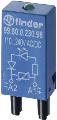 Finder Steckmodul mit Freilaufdiode, mit LED 99.80.9.220.99 Leuchtfarbe: Grün 1 St. (99.80.9.220.99)