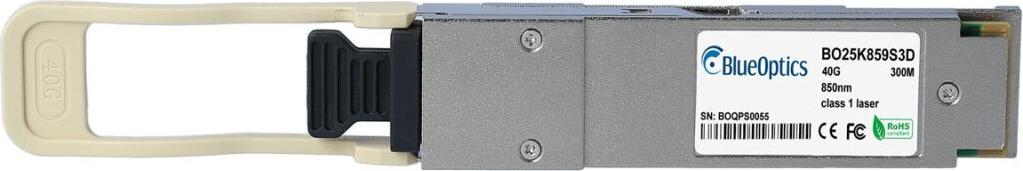 Kompatibler Lenovo A5U9 BlueOptics BO25K859S3D QSFP Transceiver, MPO/MTP, 40GBASE-ESR4, Multimode Fiber, 4x850nm, 300 Meter, 0°C/+70°C (A5U9-BO)