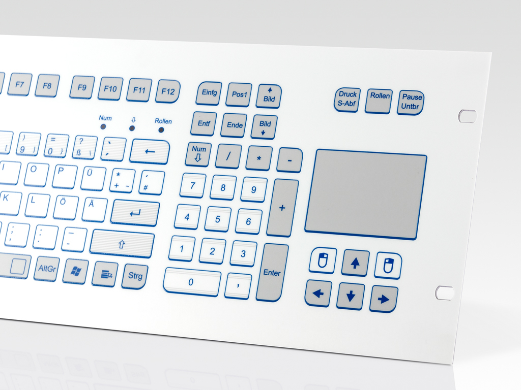 GETT IndoDur KS18336 Industrie-Tastatur Membran USB QWERTZ Touchpad IP65 Weiß