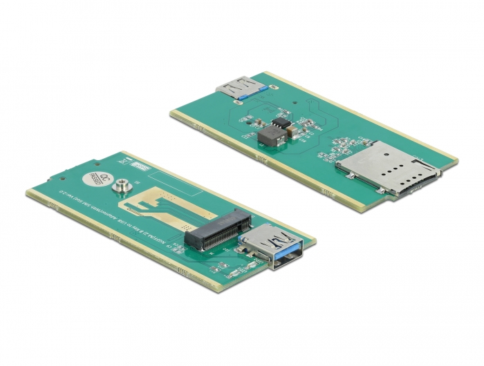 Delock USB 3.0 Konverter für M.2 Key B Modul mit SIM-Slot und Gehäuse Schwarz