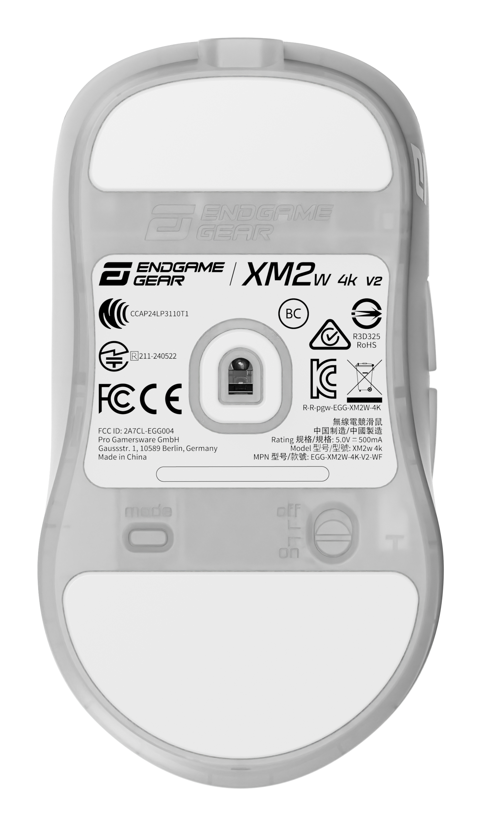 Endgame Gear XM2w 4k v2 Gaming Maus 30000 DPI Optisch White Frost