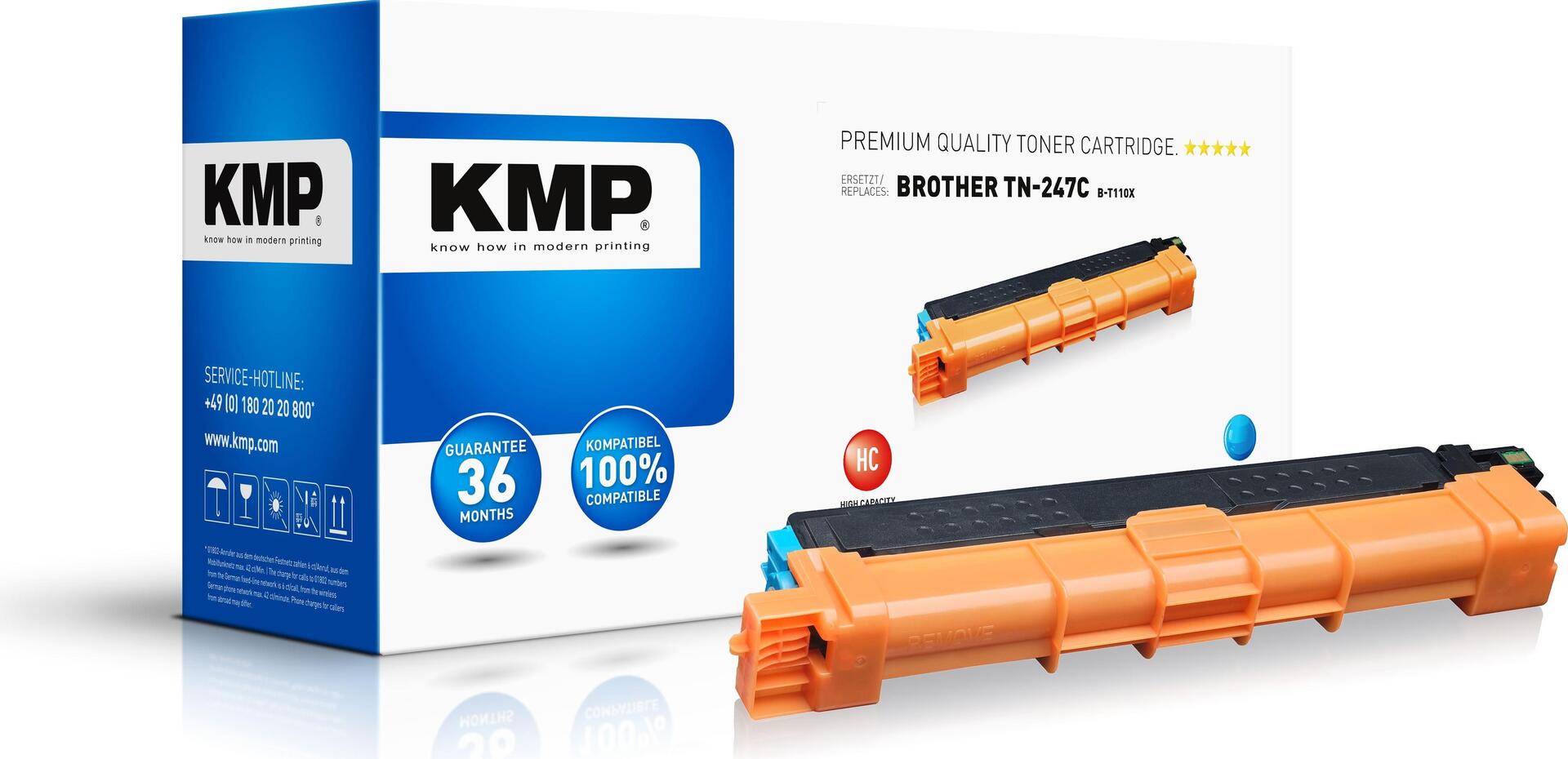 KMP Printtechnik AG KMP Toner Brother TN-247C/TN247C cyan 2.300 S. B-T110X remanufactured (1268,3003)