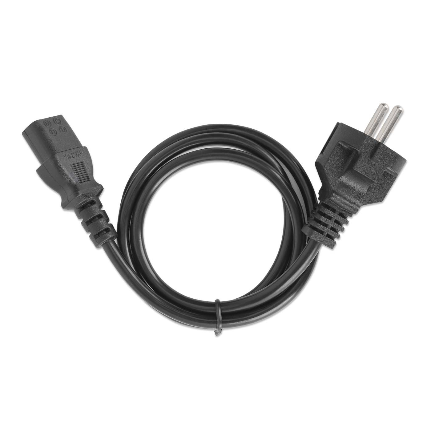 Manhattan Stromkabel Schutzkontakt CEE 7/7 auf Kaltgeräte IEC C13 H05VV-F 3G 1,0 mm² 5 m Schwarz