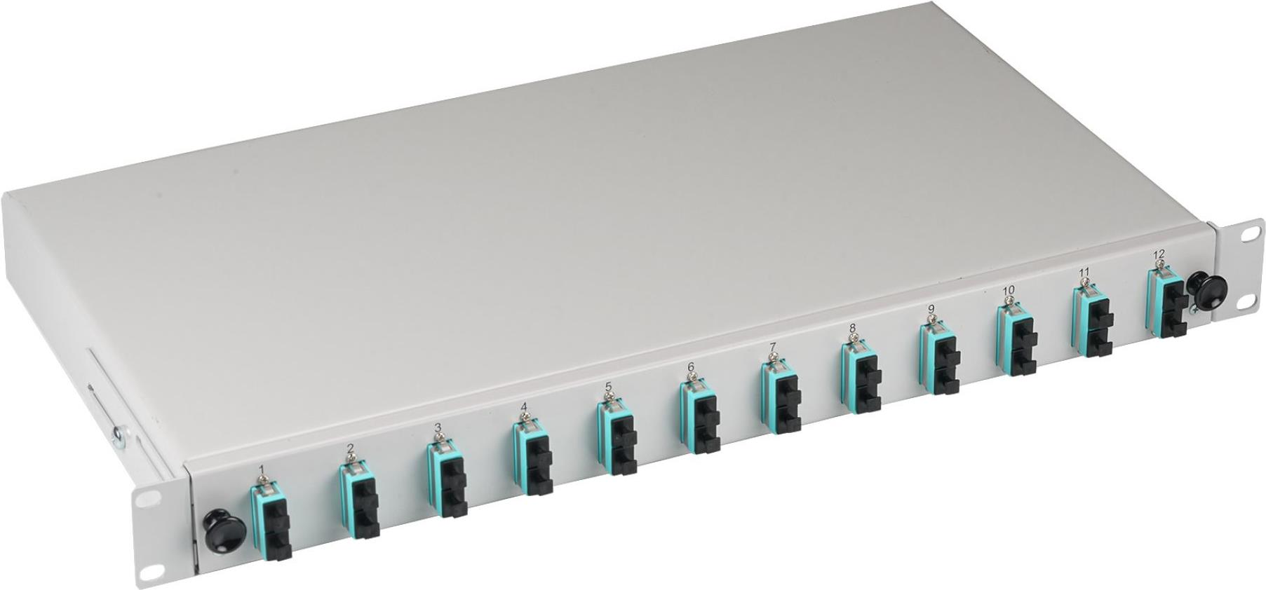 EFB-Elektronik Spleißbox SC 50/125µ OM3 ausziehbar, 12 Pigtails abgesetzt / 6 Kupplungen Hersteller: EFB Elektronik (BA71203L12OM3)