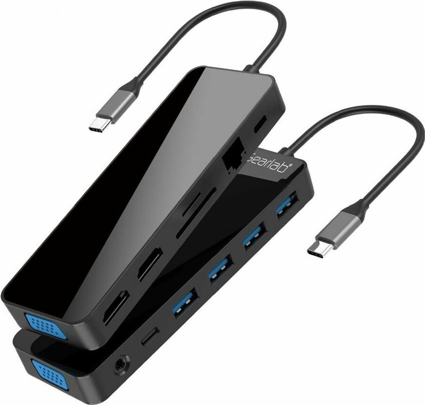 Gearlab GLB235470 laptop-dockingstation & portreplikator Schwarz 