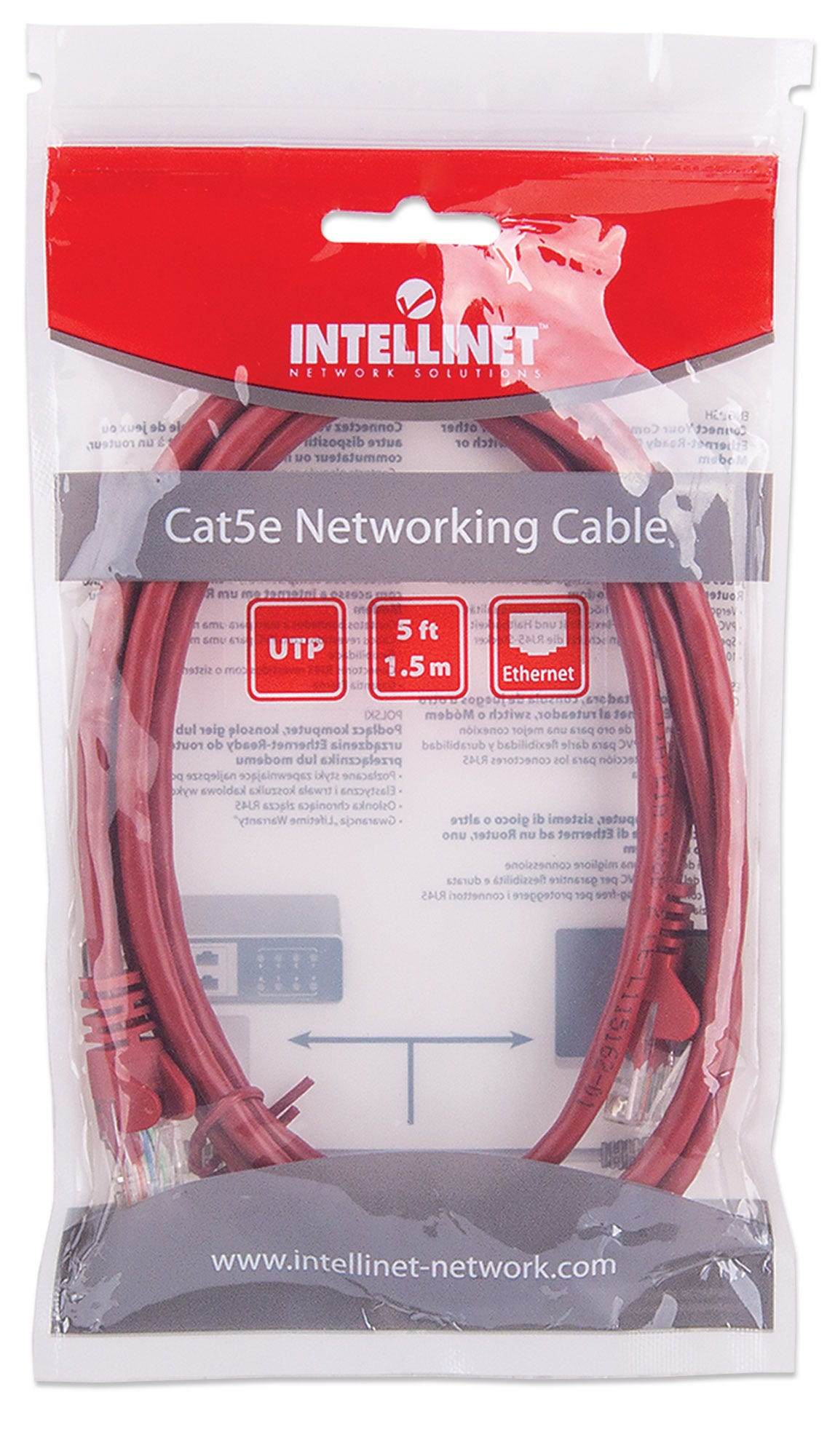 Intellinet Cat5e Patchkabel 1.5 m U/UTP Rot
