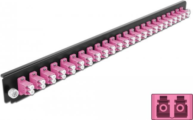 DeLOCK - Rack-Montageblech für Glasfaser-Spleißbox - Vorderseite - LC MM X 24 - violett - 1U - 48,3 cm (19) (43361)