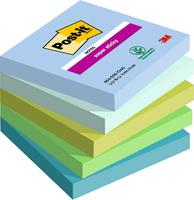 Post-it Haftnotizen Super Sticky Notes, 76 x 76 mm, Oasis Oasis Collection, sortiert in den Farben: denimblau, - 1 Stück (654-5SS-OAS)