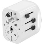 Gembird TPA-EU2A1C15-01-W Geerdeter Universal-Reiseadapter, 15 W, weiß (TPA-EU2A1C15-01-W)