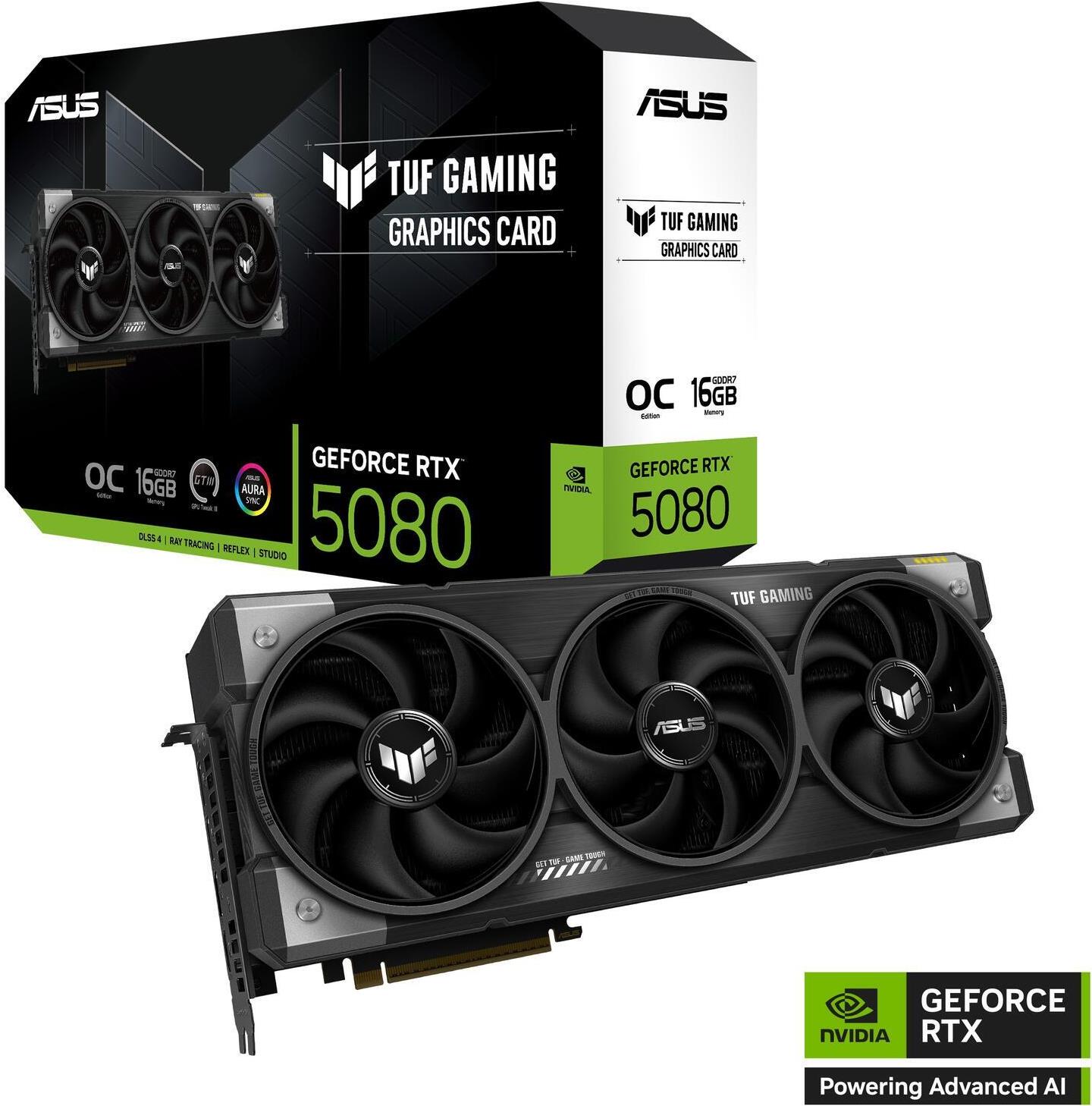 Image of ASUS TUF Gaming GeForce RTX 5080 OC Edition 16384 MB GDDR7 (90YV0M30-M0NA00)