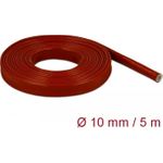 Delock Feuerfester Schutzschlauch silikonbeschichtet 5 m x 10 mm rot (18898)