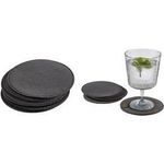 APS Untersetzer, aus Kunstleder, anthrazit, 6er Set Durchmesser: 110 mm, feucht abwaschbar, - 1 Stück (35716)