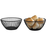 APS Brot- und Obstkorb SVART, rund, Durchmesser: 175 mm aus schwarzem Metall, Höhe: 80 mm - 1 Stück (30420)