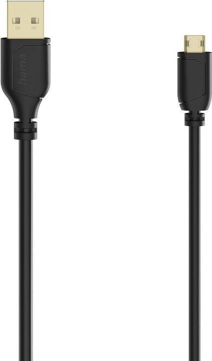 Hama Micro-USB-Kabel Flexi-Slim, USB 2.0, 480 Mbit/s, 0,75 m (00074264)