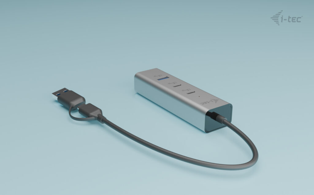 i-tec Universal Charging Metal HUB 2x USB-C + 2x USB-A Power Delivery 85W Silber