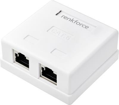 Renkforce Netzwerkadapter Aufputz CAT 6 2 Port Weiß (RF-4540914)