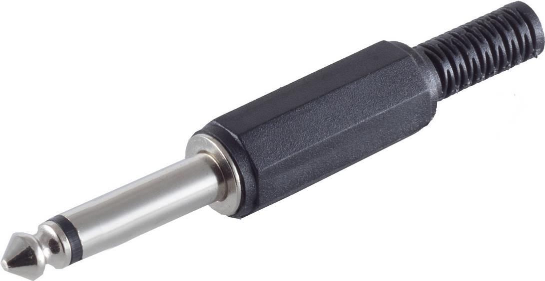 6,3 mm Klinkenstecker, mono, 2 polig, Kunststoffgehäuse (22220505)