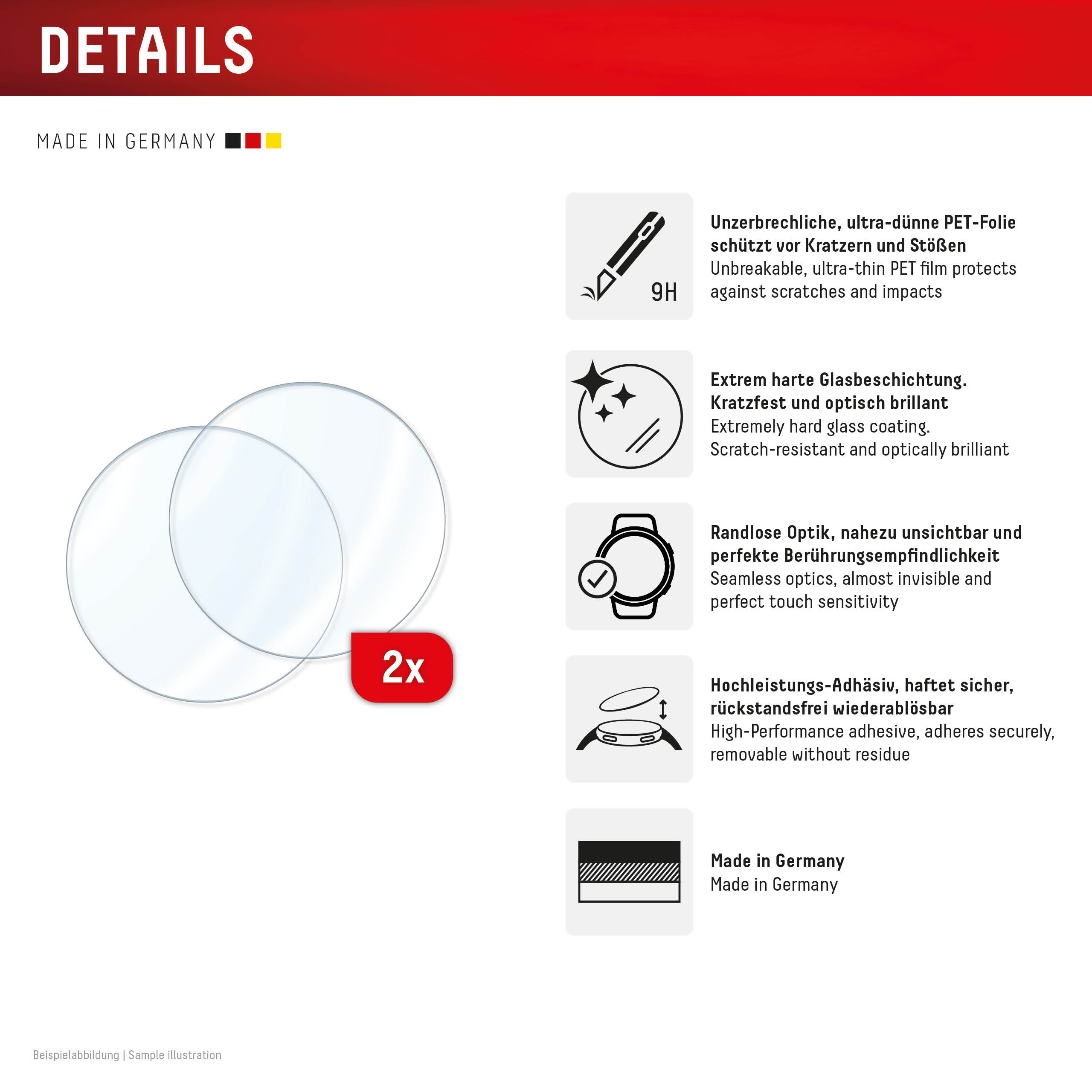 Displex Glass Samsung Galaxy Watch8 Classic 46mm Displayschutz Gehärtetes Glas Transparent