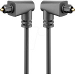 Goobay Lichtwellenleiterkabel, 1 m, Schwarz - Toslink-Stecker 90°> Toslink-Stecker90°, Schwarz (41592)
