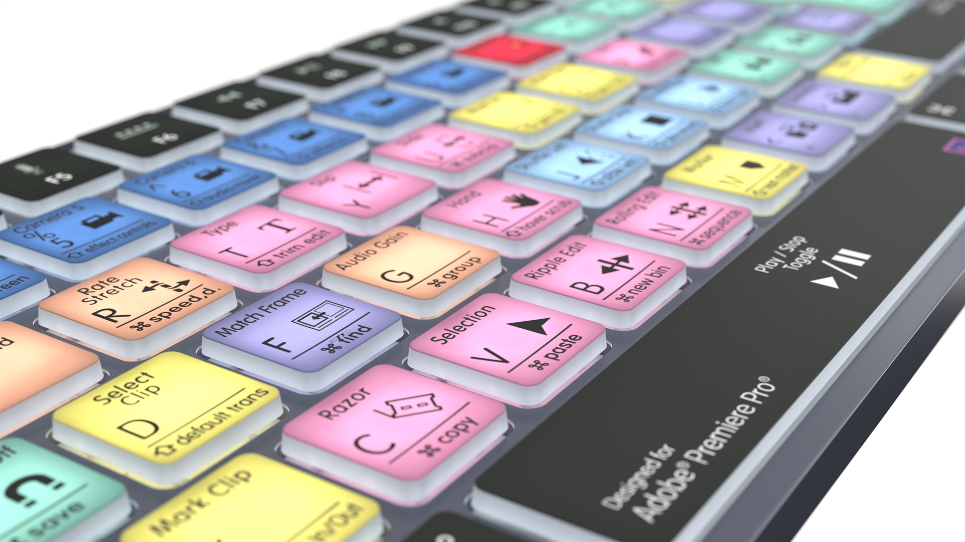 Logickeyboard Adobe Premiere Pro CC Titan DE Mac Tastatur Grau, Titan