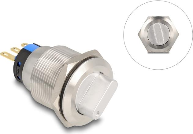 Delock Drehschalter zum Einbau 22 mm 3 x Lötanschluss (22016)