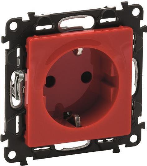 Legrand 753129 Schuko Steckdosem.erh.Berührungsschutz Valena Life rot (753129)