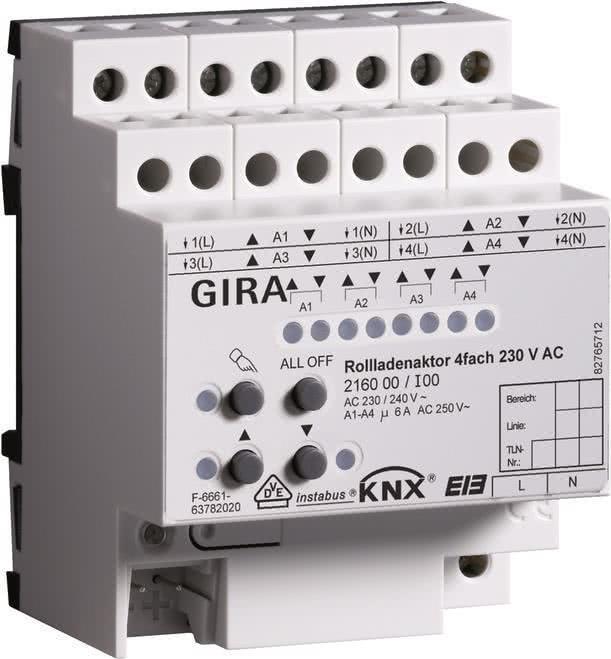 GIRA Aktor 216000 KNX/EIB Rolladen 4fach 230VAC REG (216000)