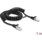 Delock RJ50 Spiralkabel Stecker zu Stecker 1 m schwarz (88161)