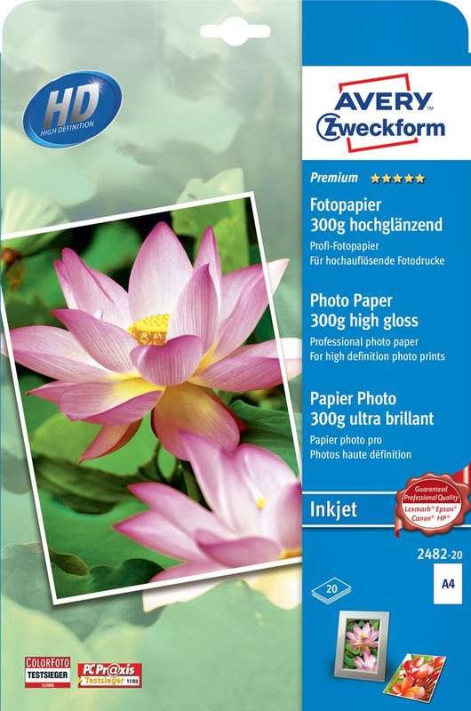 Avery Zweckform Premium Inkjet Photo Paper 2482 (2482-20)