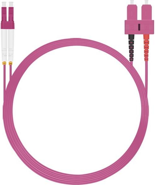 Helos OM4 Glasfaser-Patchkabel LC/SC 5 m Erikaviolett