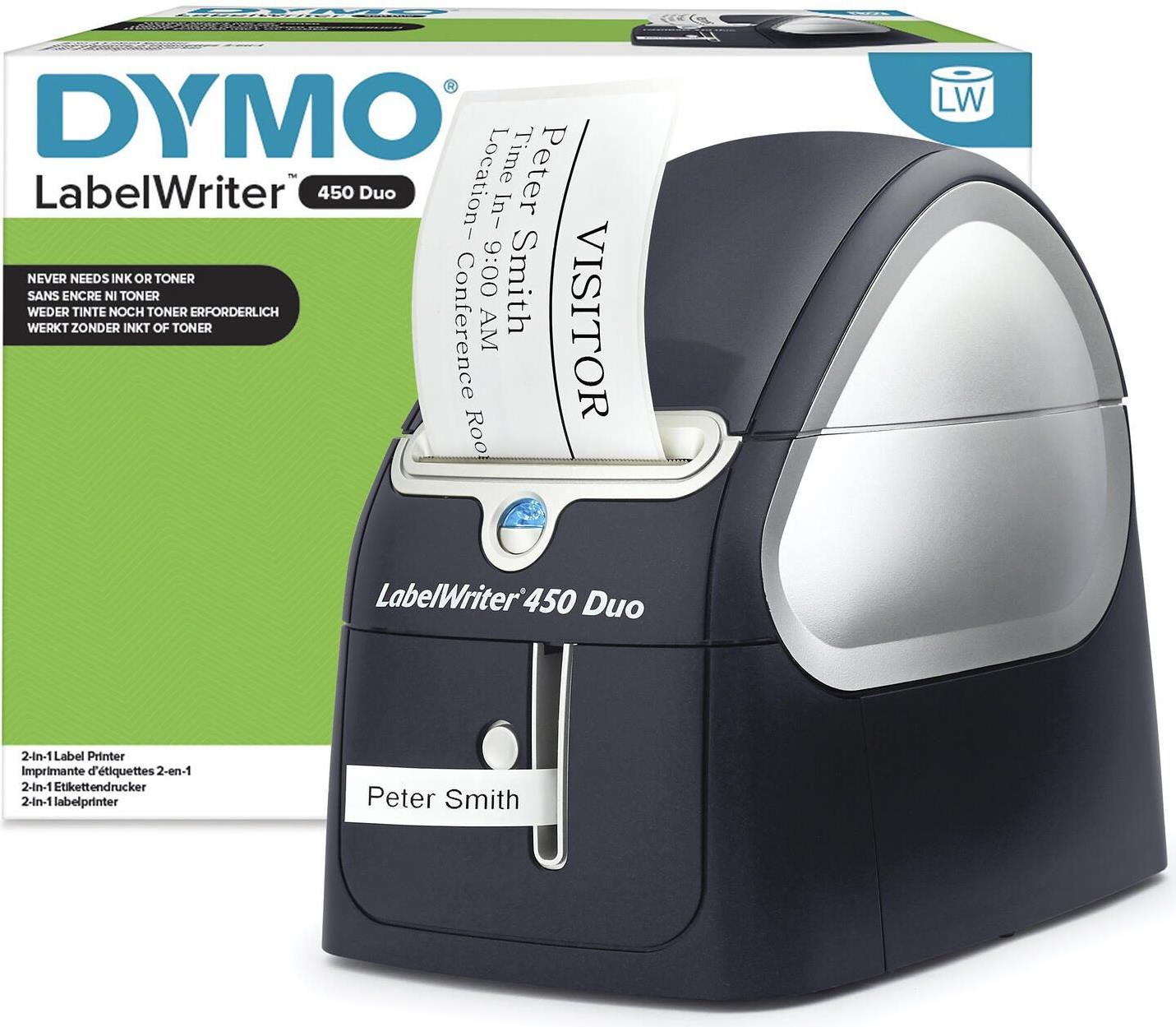DYMO LabelWriter 450 Duo Etikettendrucker Thermodirekt 600 x 300 dpi Schwarz, Silber