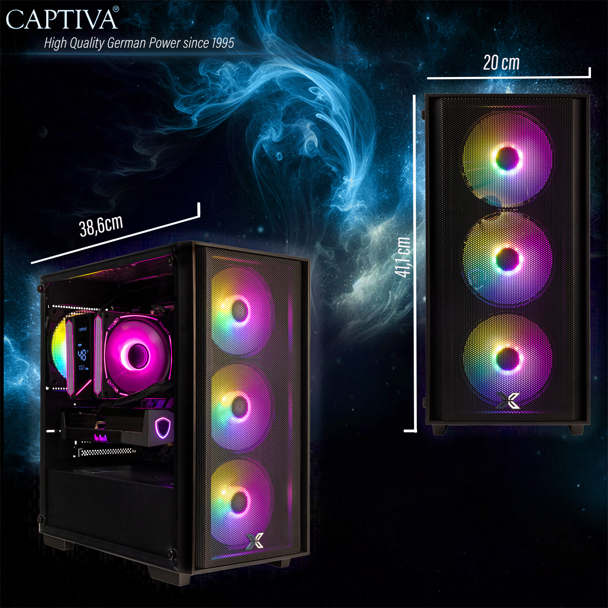 CAPTIVA Power Starter R94-679 Desktop-PC AMD Ryzen 7 5700G 32 GB RAM 2 TB SSD WLAN Windows 11 Home Schwarz