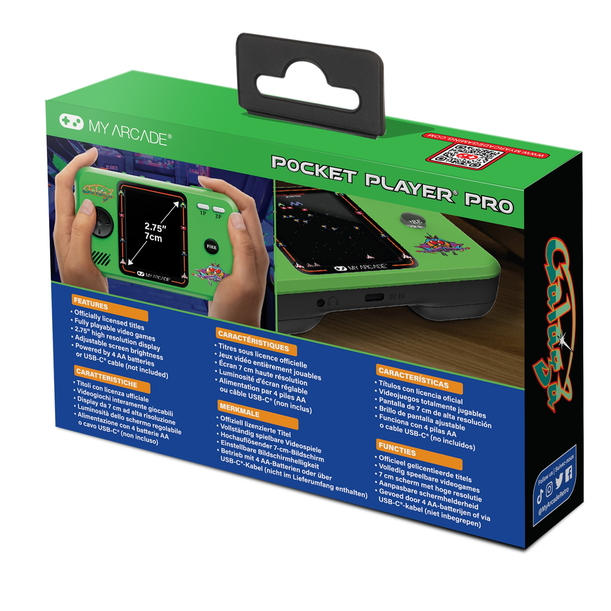 dreamGEAR My Arcade Pocket Player Pro Galaga Tragbare Spielkonsole 2.75" Mehrfarbig