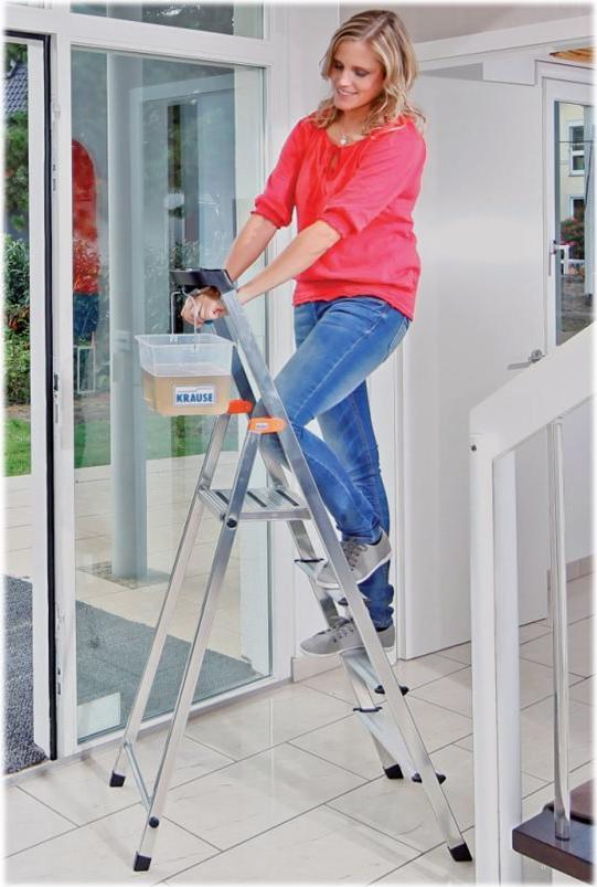 KRAUSE Krause Safety Stufenleiter 4 Stufen 2.85 m Silber