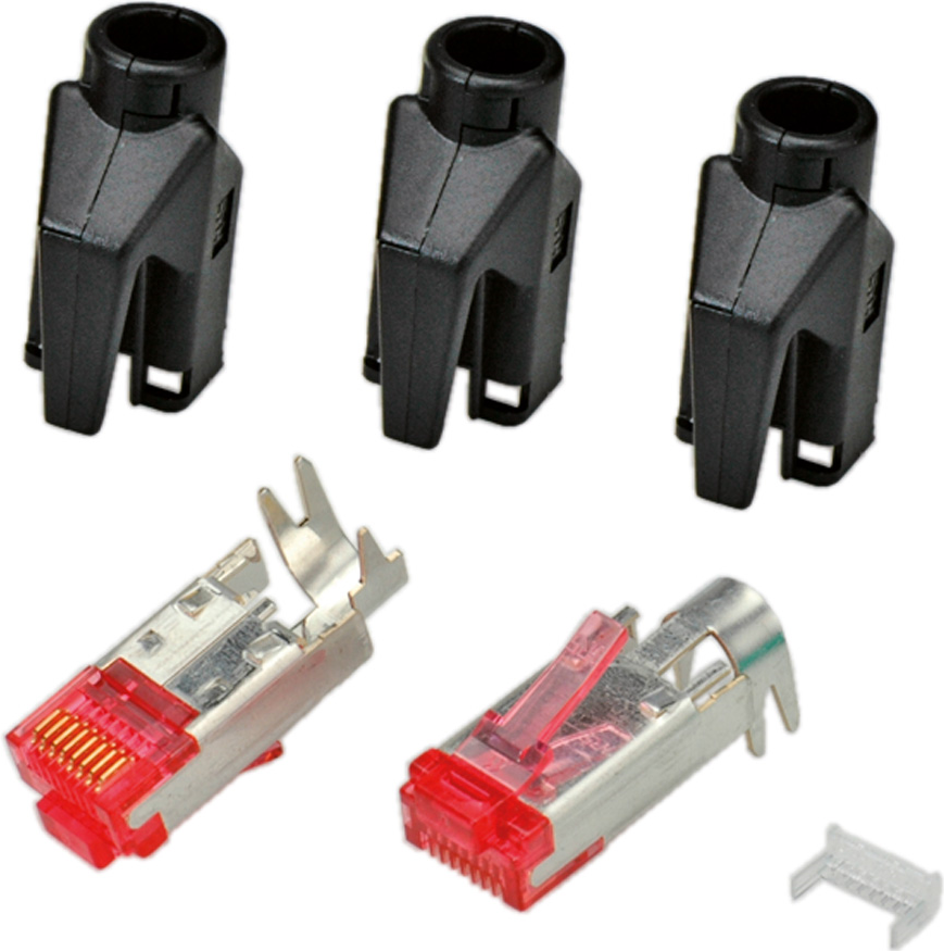 RJ45-Hirose Stecker STP, TM21 schwarz, ,10 Stück, 3 Elemente, Cat. 6 Hersteller: HIROSE (H7641.4-10)