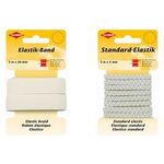 KLEIBER Elastik-Band / Gummiband, 3 m x 5 mm, weiß/rot Standard-Elastikband, Material: 65% Polyester, 35% Elastomer - 1 Stück (71089)