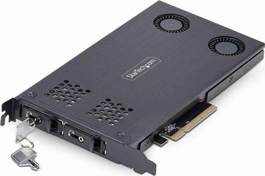 StarTech .com Dual-Bay M.2 NVMe SSD Removable Mobile Rack for PCIe x8 Slot (2M2-REMOVABLE-PCIE)