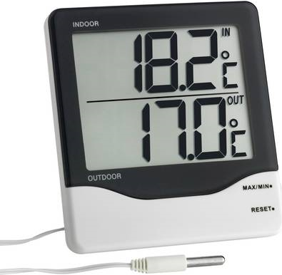 TFA Dostmann Kabelgebundenes Thermometer Schwarz-Weiß (30.1011.K)