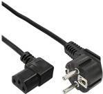 InLine - Stromkabel - CEE 7/7 (M) gewinkelt bis IEC 60320 C13 rechtwinklig - 1,8m - Schwarz (Packung mit 35) (B-16752)