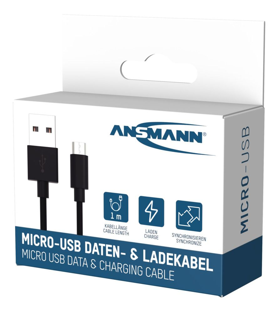 Ansmann 1700-0129 USB-Kabel 1 m Micro-USB B Schwarz