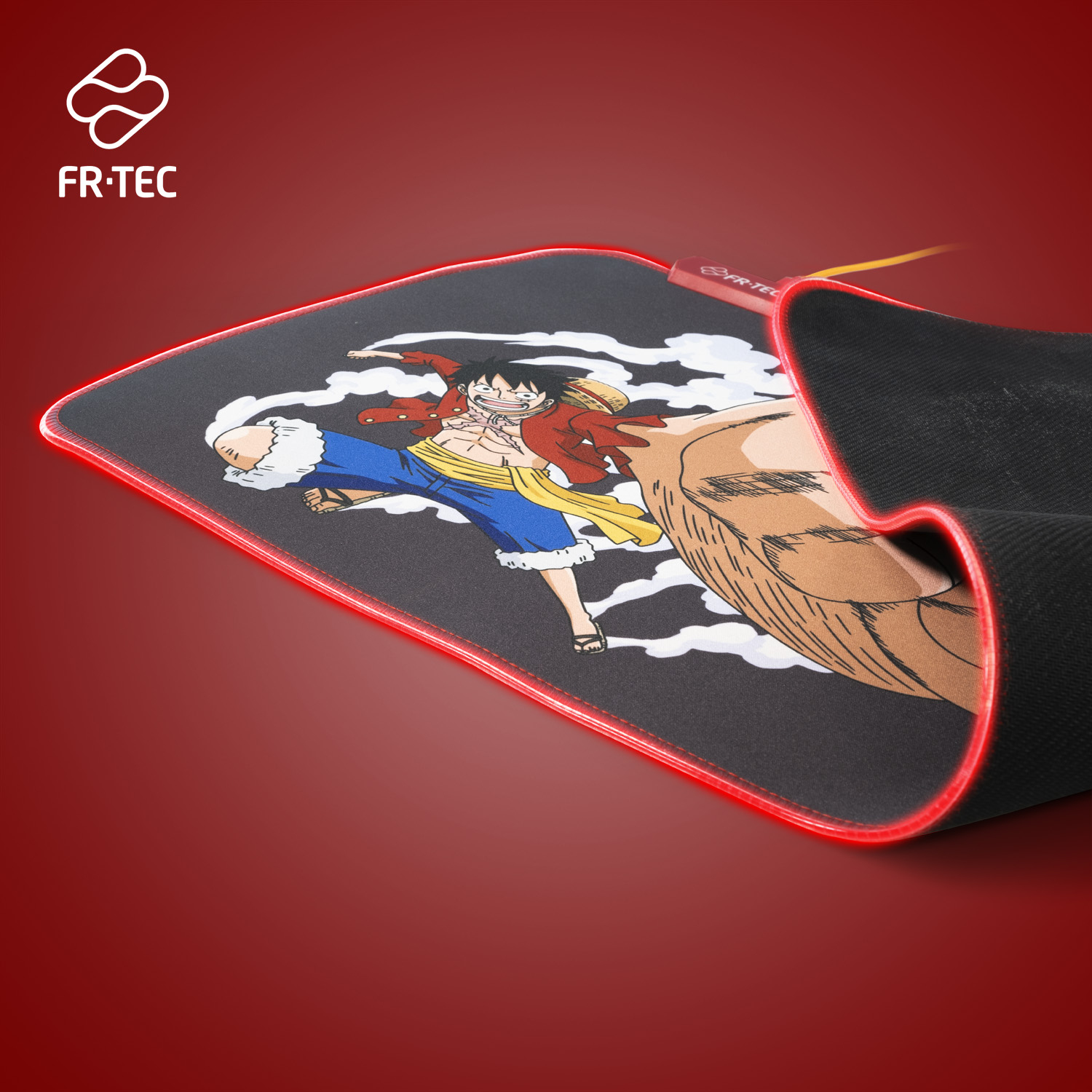 Blade Gaming Mauspad OP4003 One Piece Luffy 80 x 30 cm Schwarz, Grau, Rot, Gelb