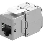 Goobay Keystone-Modul RJ45 CAT 6A, STP, Slim, hellgrau (77946)