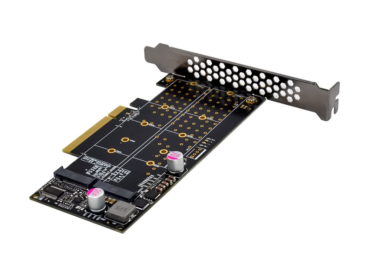 InLine PCIe 3.0 Karte zu 2x intern NVMe M.2 Key M – Bifurcation x8