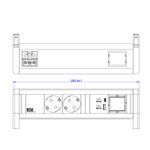 Bachmann Steckdosenleiste DESK 2xCEE7/3 902.0293 (902.0293)