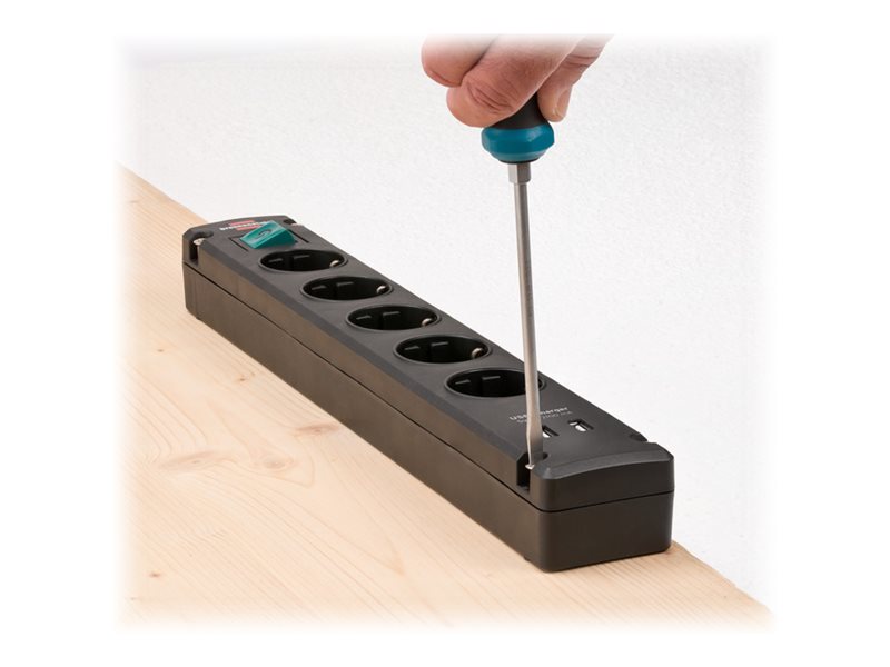 Brennenstuhl Bremounta Steckdosenleiste 5-fach 2x USB 3m Schwarz