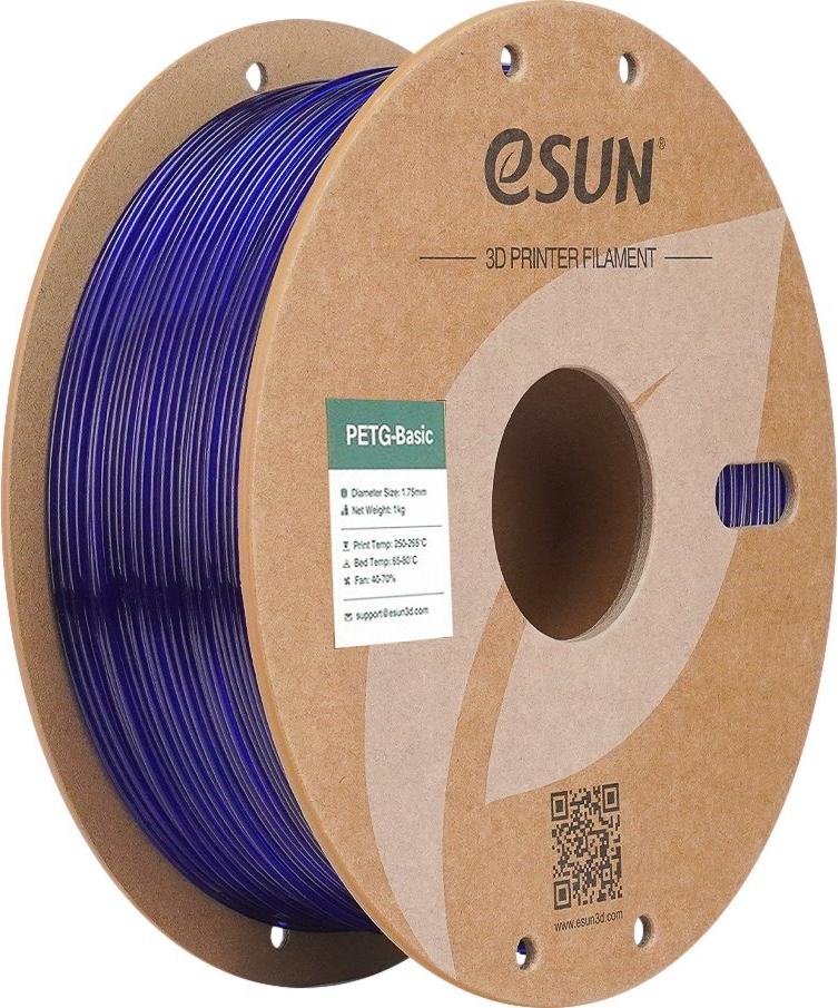 PETG 1,75mm TRANSLUCENT BLUE 1kg ESUN 3D FILAMENT (PETG-Basic175T-U1P1)