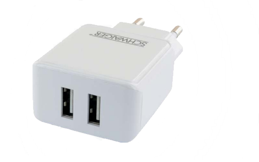 Schwaiger LPRO230 502 USB Ladegerät 2x USB 2.0 100-240 V Weiß